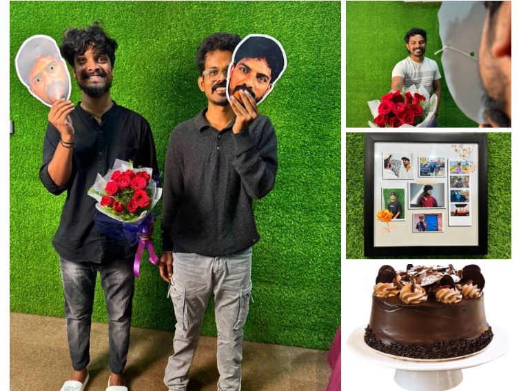 Face Mask Surprise with Cake and Roses