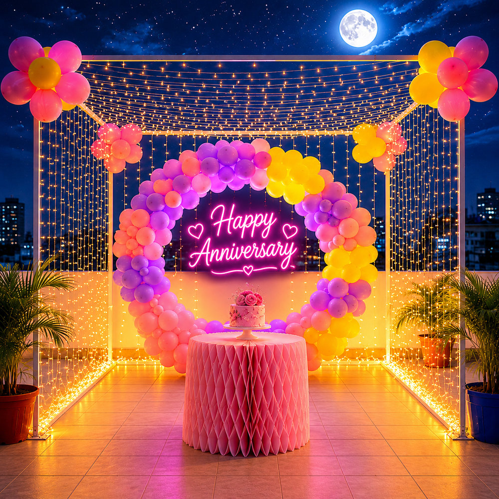 Moonlight Anniversary Terrace Cabana Decor